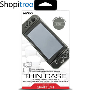 Nyko Thin Case (Smoke) for Nintendo Switch + Tempered Glass Screen Protector