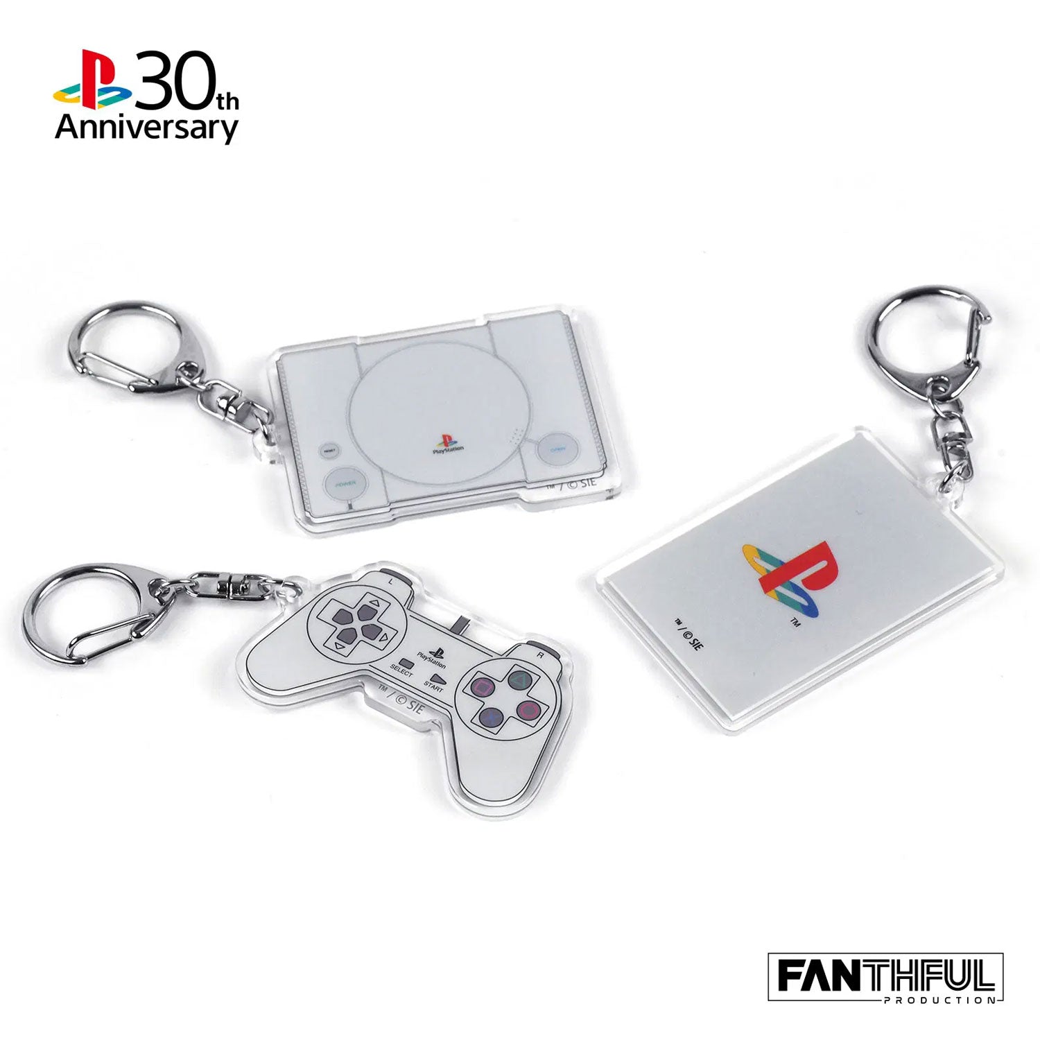 PlayStation 30th Anniversary Acrylic Keychain (Set of 3 Pieces)