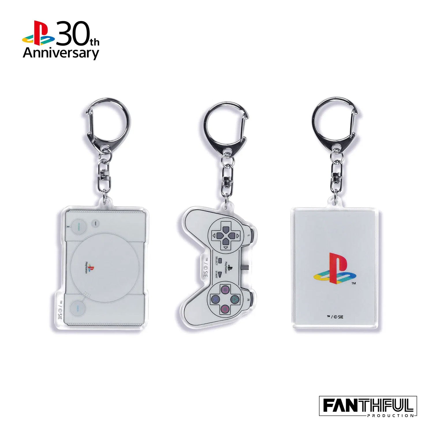 PlayStation 30th Anniversary Acrylic Keychain (Set of 3 Pieces)