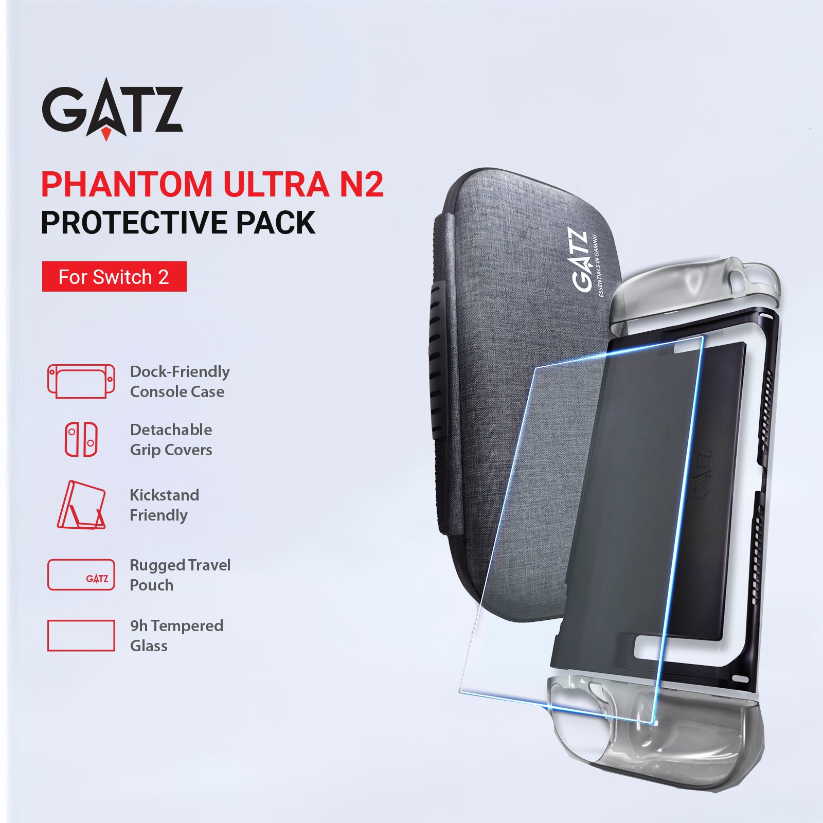 Gatz Phantom Ultra N2 Protective Pack for Nintendo Switch 2