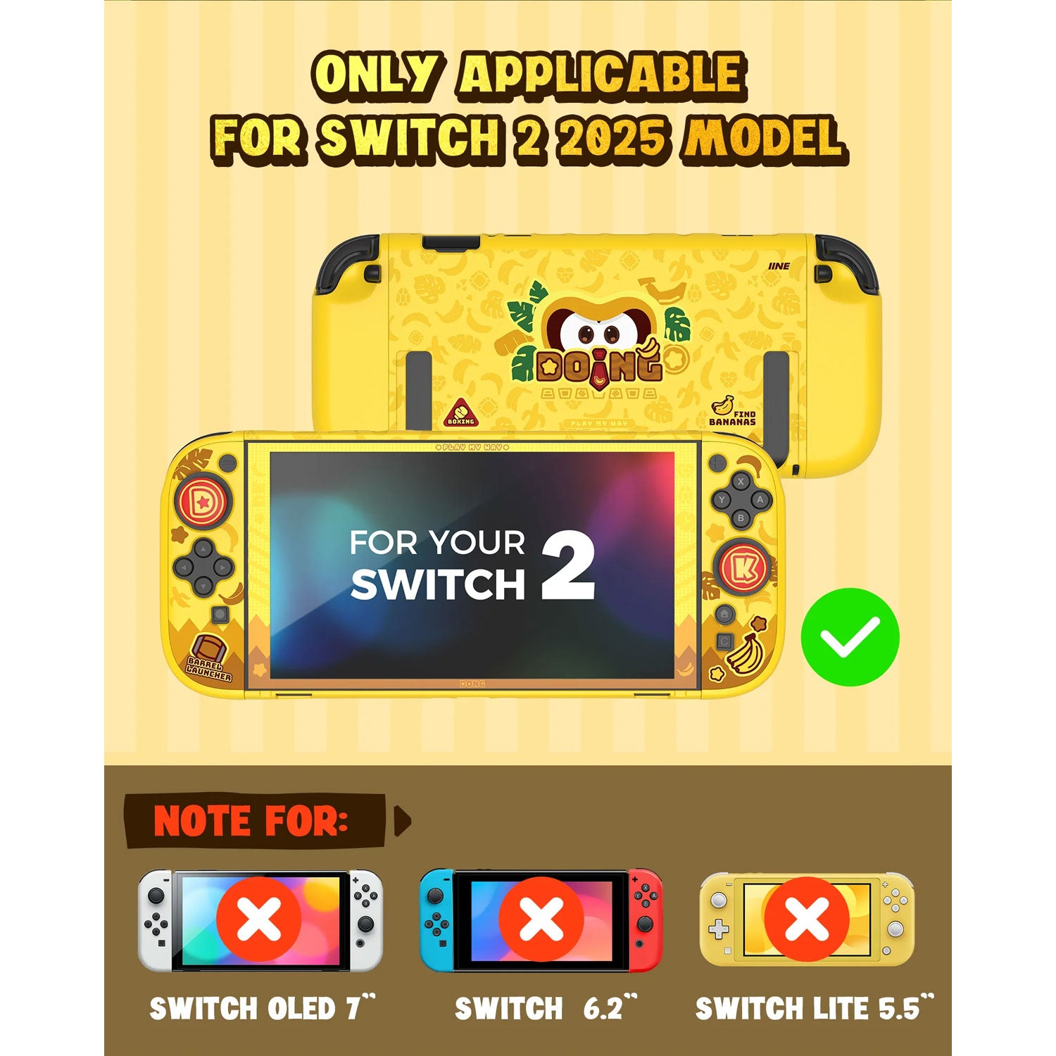 IINE Banana Hero Protective Case for Nintendo Switch 2