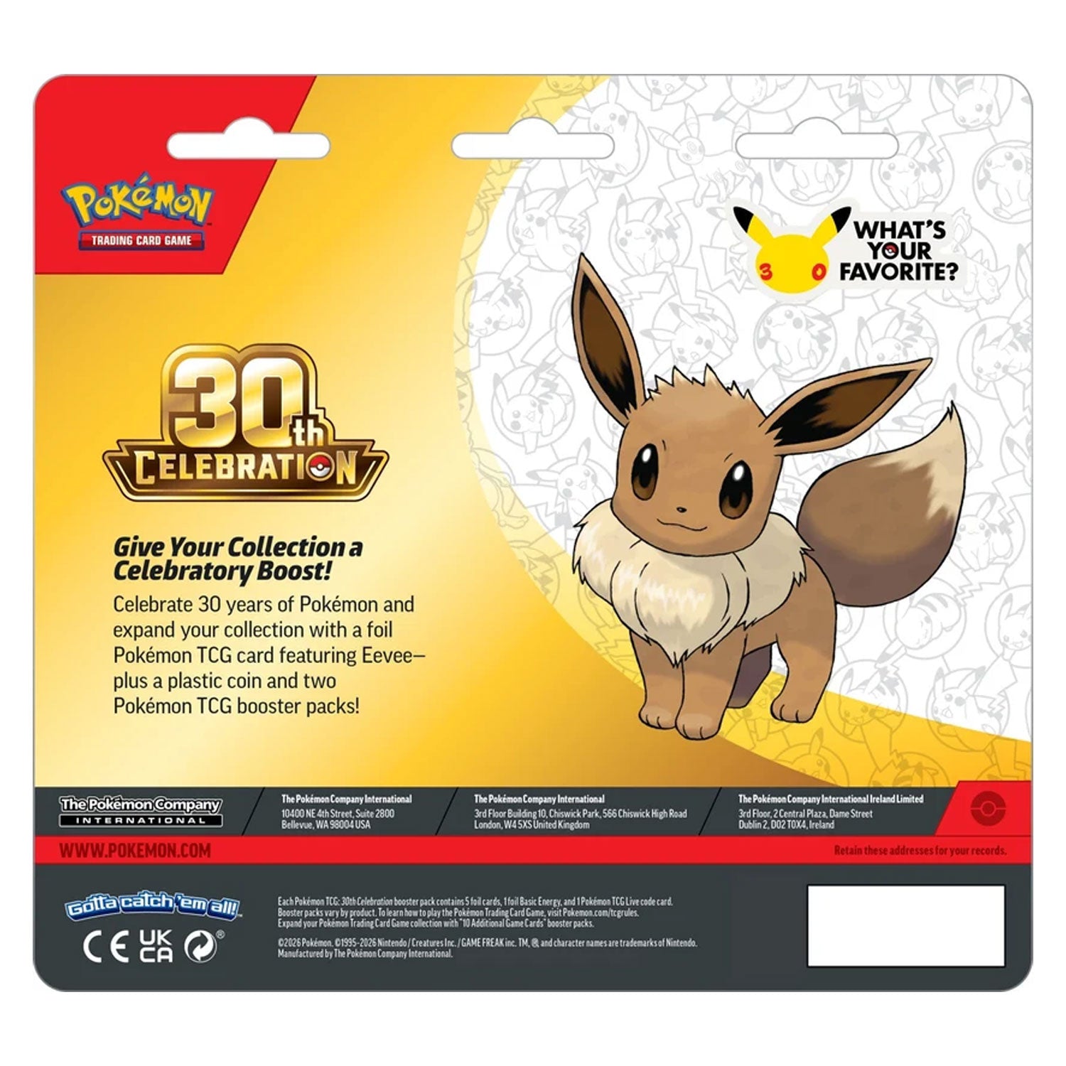 Pokemon TCG 30th Celebration 2 Pack Blister
