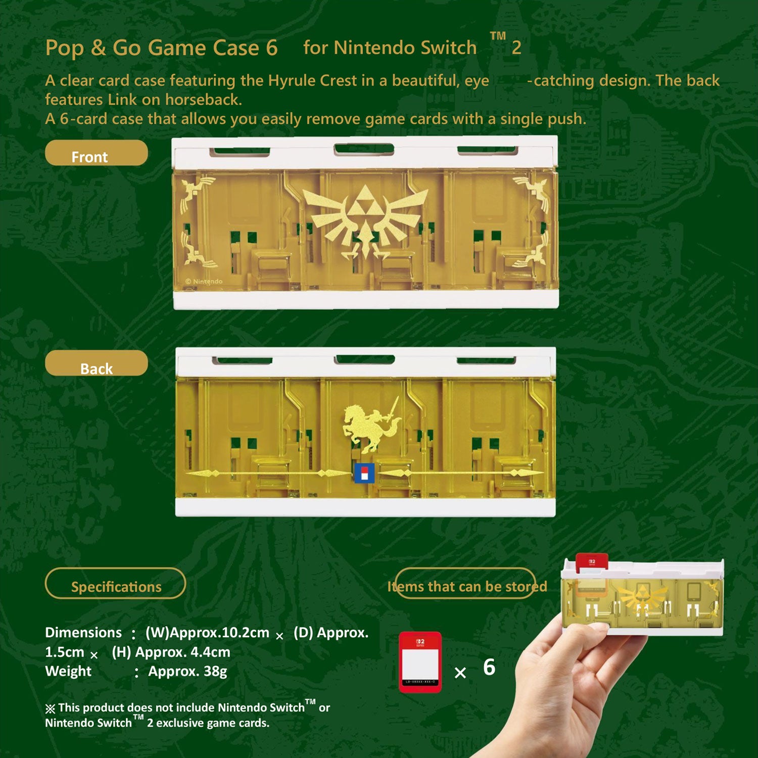 HORI Pop & Go Game Case 6 for Nintendo Switch 2 [The Legend of Zelda Series]