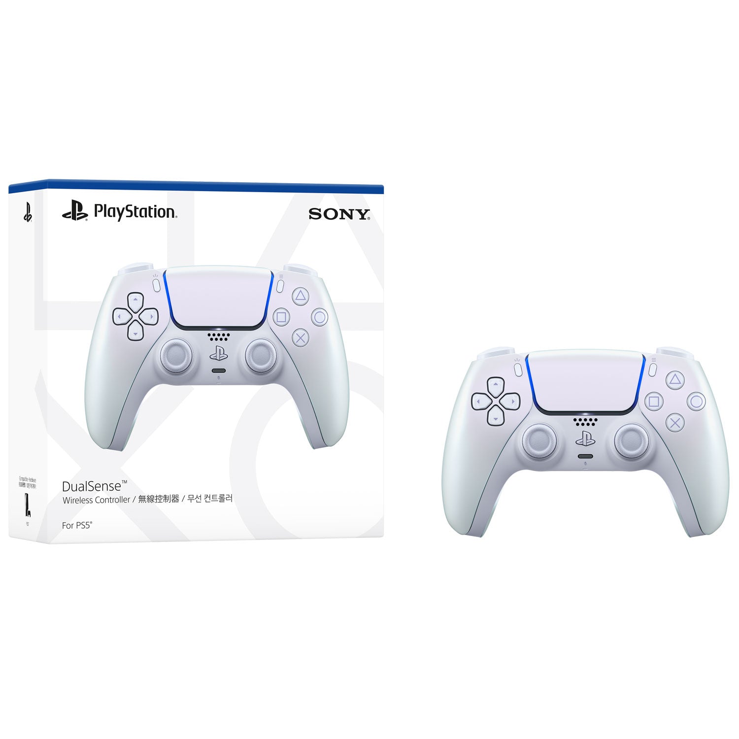 PS5 Official Sony DualSense Wireless Controller (Chroma Pearl) + 1 Year Warranty by Sony Singapore