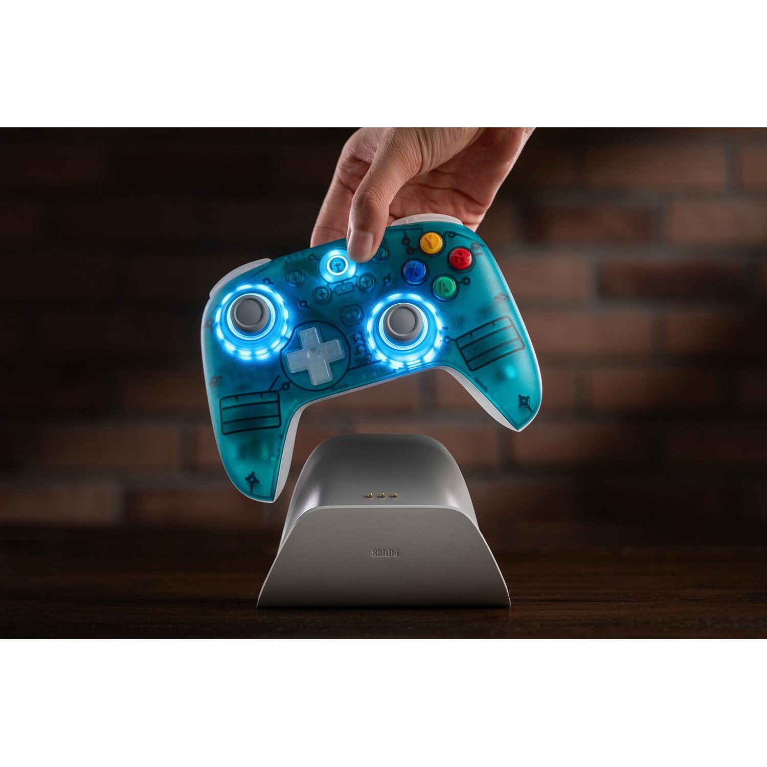 8BitDo Ultimate 2 Wireless Controller (Clear Blue) with Charging Dock for [Windows / Android]