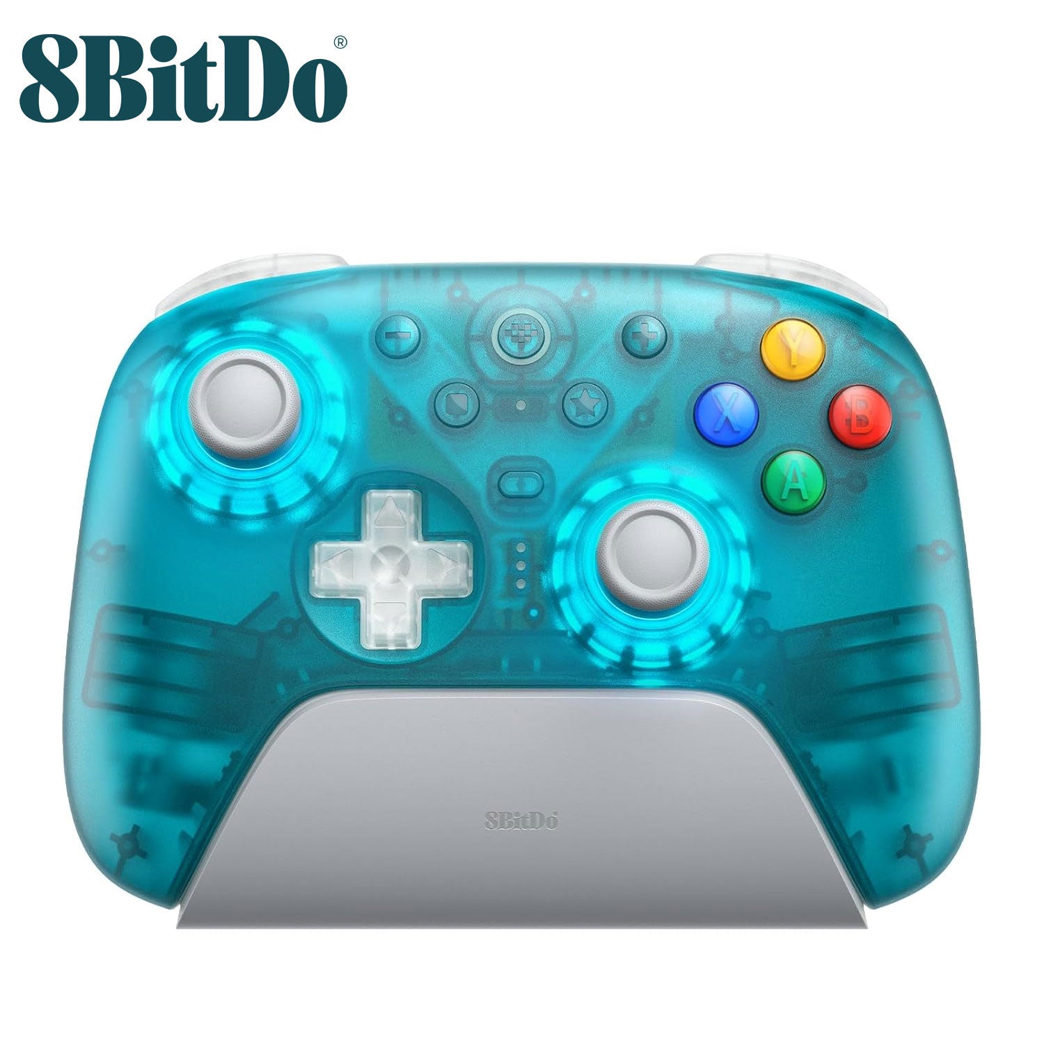 8BitDo Ultimate 2 Wireless Controller (Clear Blue) with Charging Dock for [Windows / Android]