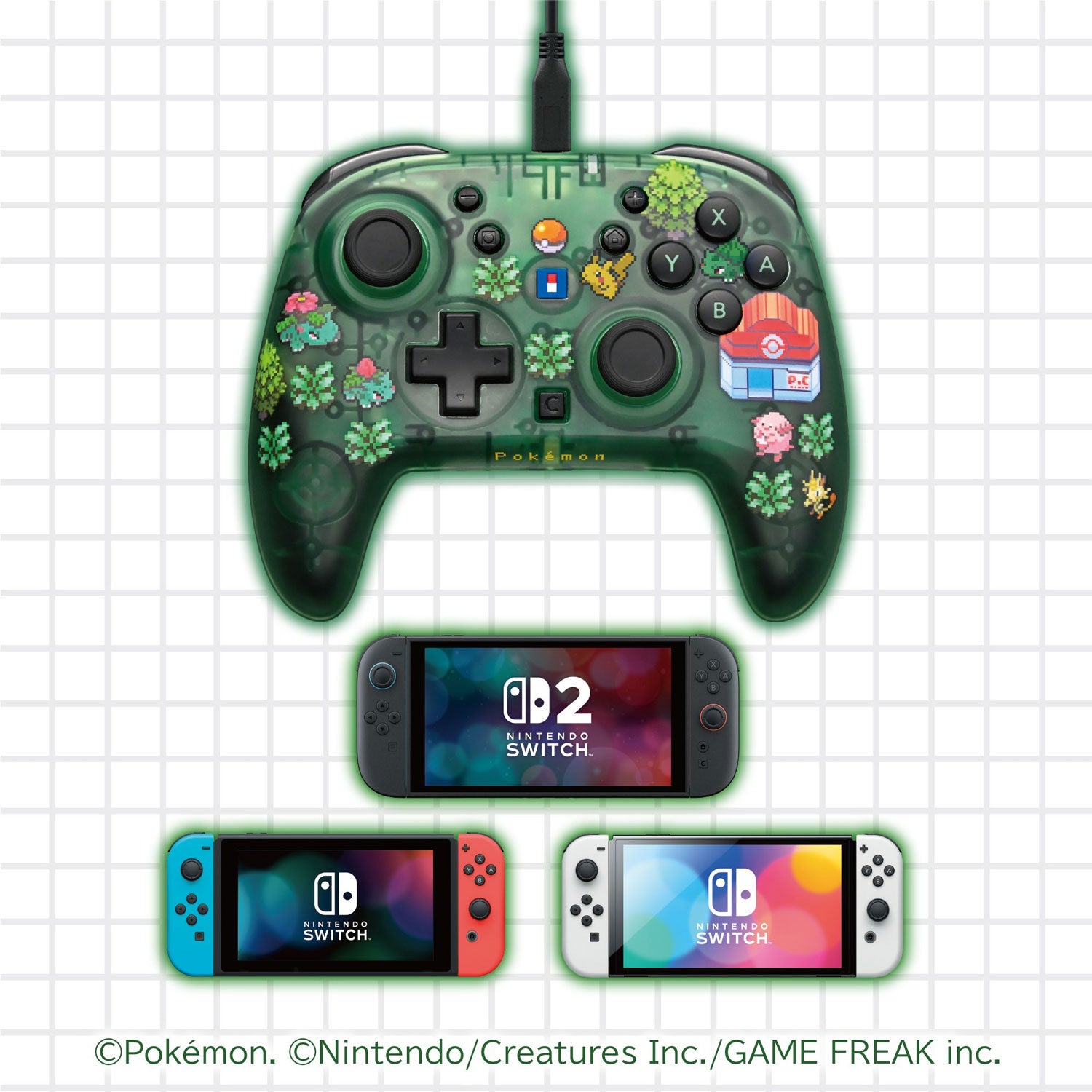 HORI Wired HORIPAD Turbo for Nintendo Switch 2 [Pokemon Pixel Green]