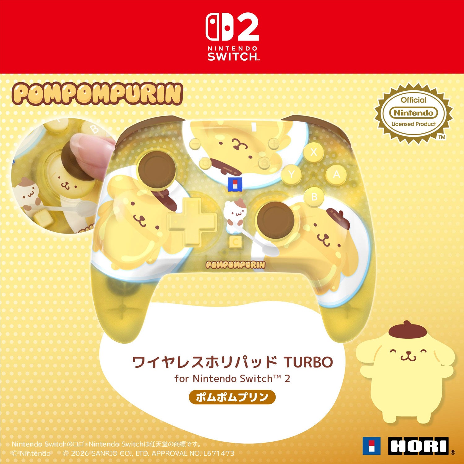 Hori Wireless Horipad TURBO for Nintendo Switch 2 [Pompompurin]