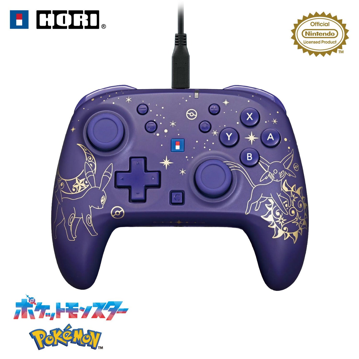 HORI Wired HORIPAD TURBO for Nintendo Switch 2 [Umbreon & Espeon Starlight Night]
