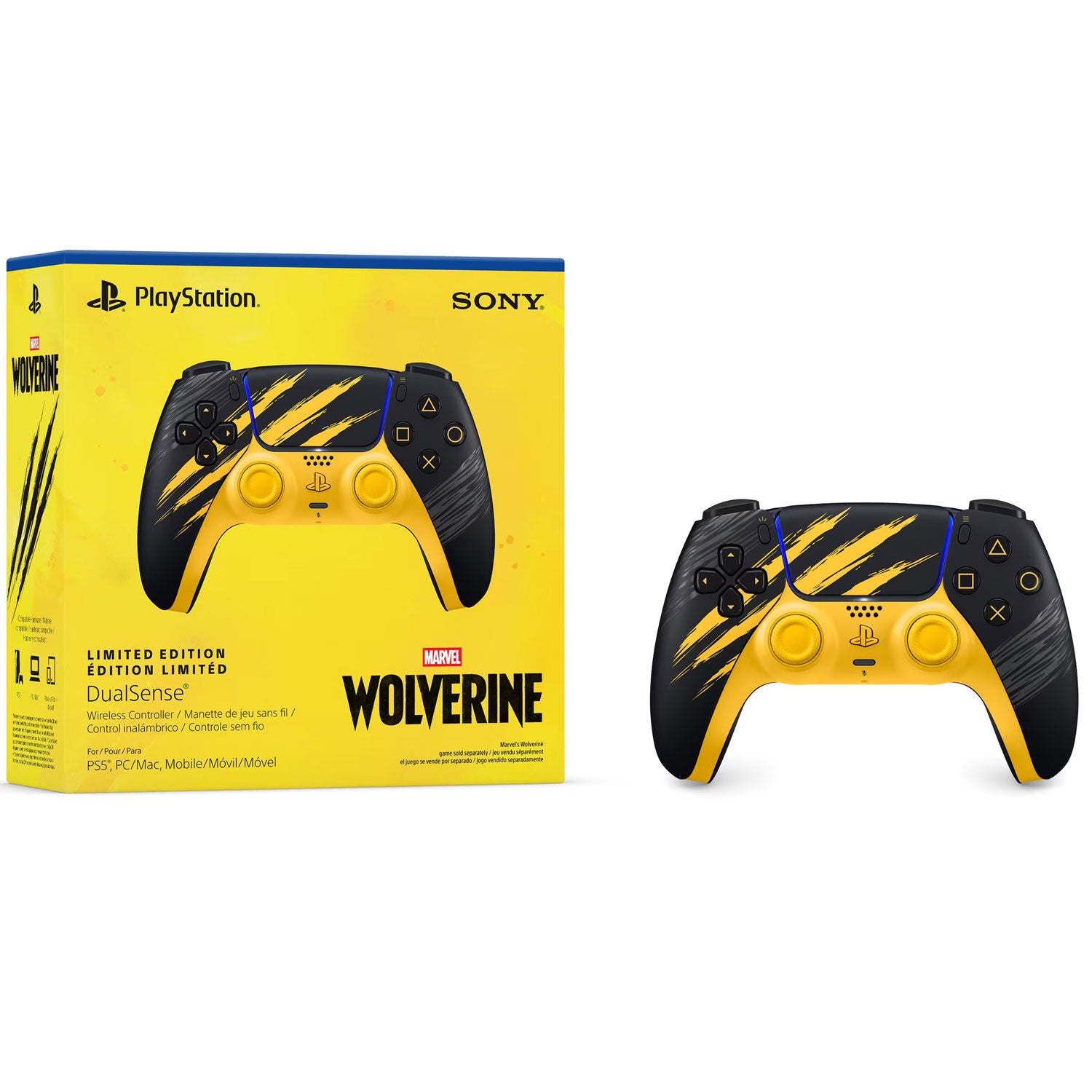PS5 Official Sony DualSense Wireless Controller Marvel’s Wolverine Battle Yellow Limited Edition  + 1 Year Warranty by Sony Singapore