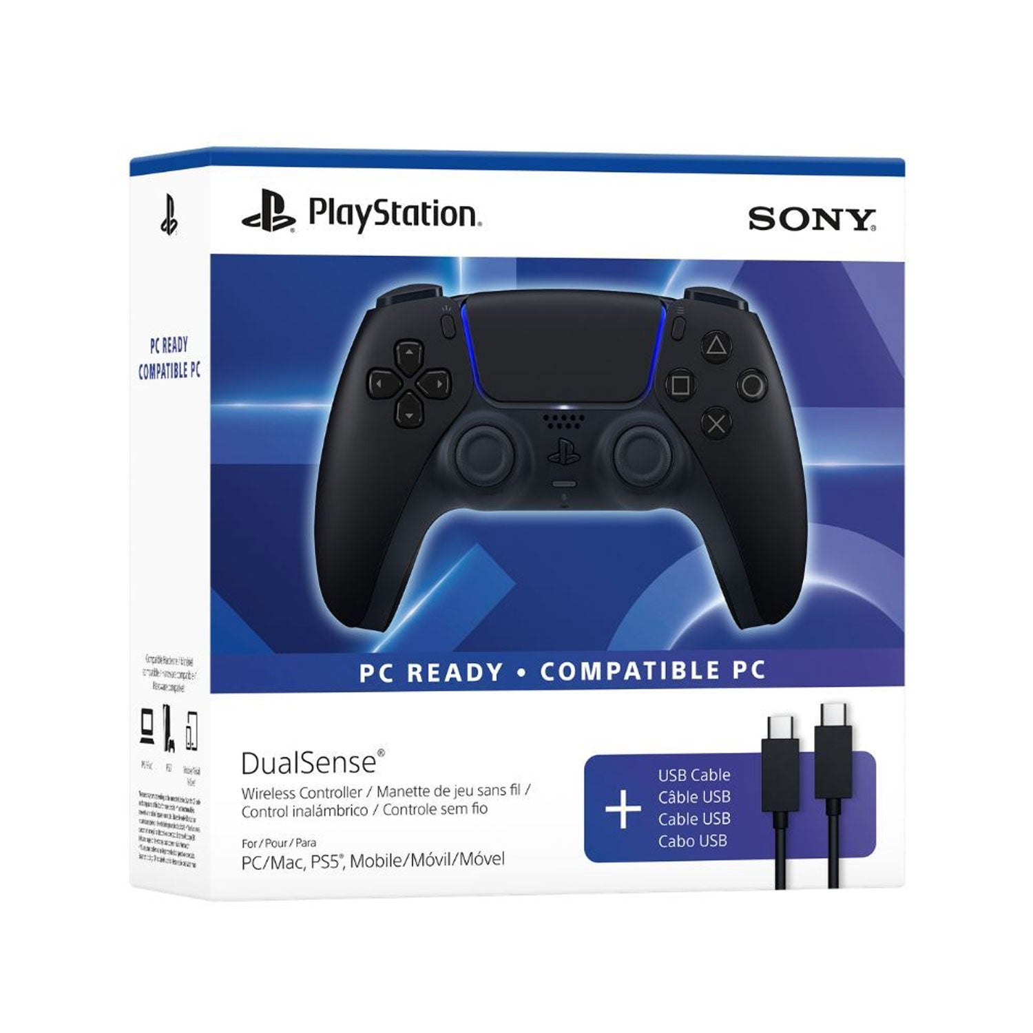 PS5 Official Sony DualSense Wireless Controller with USB Cable (Midnight Black) [USA Imported]