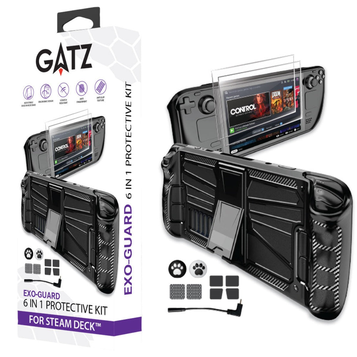 Gatz Exo-Guard 6 in 1 Protective Kit for Steam Deck