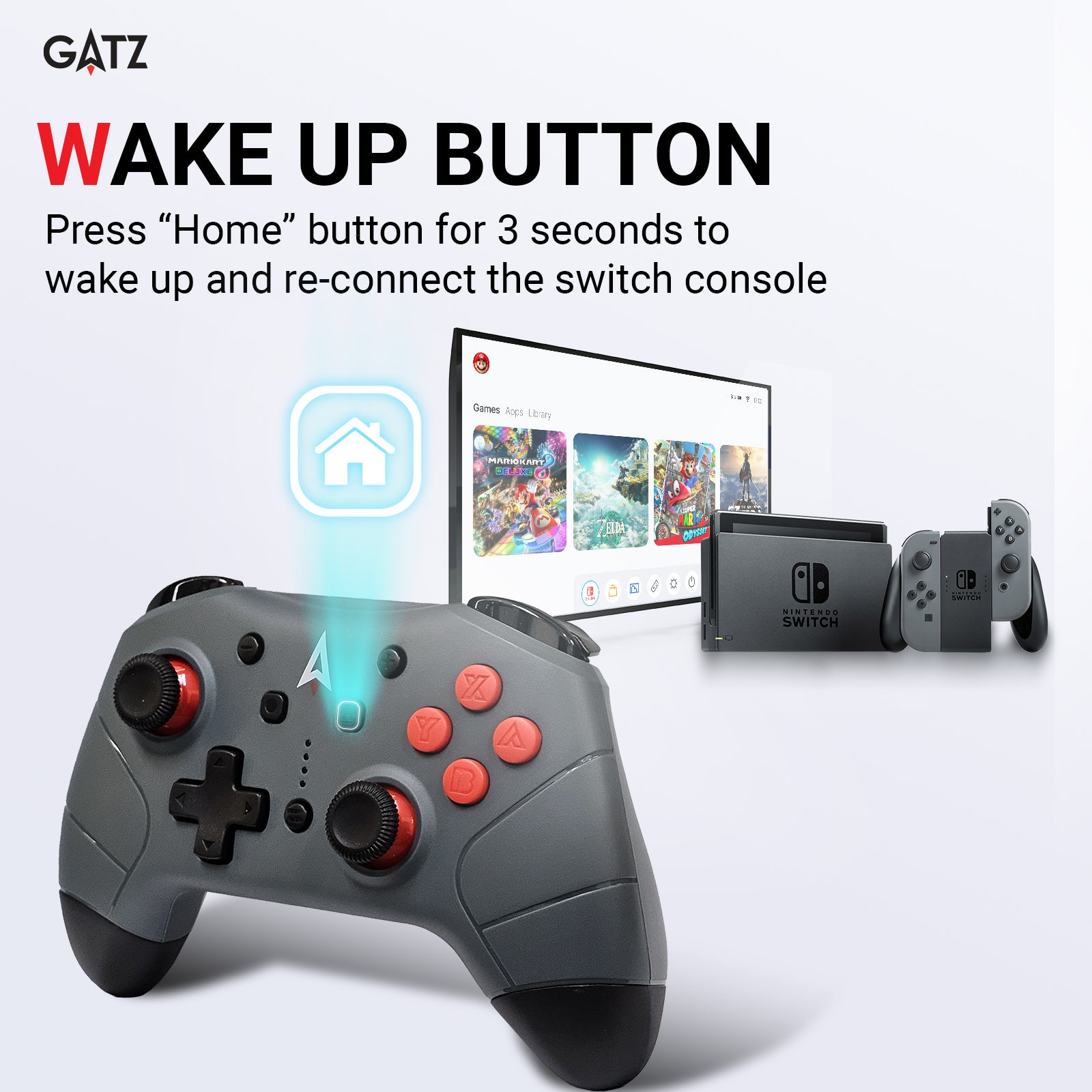 GATZ Fyrefly Wireless Pro Controller for Nintendo Switch