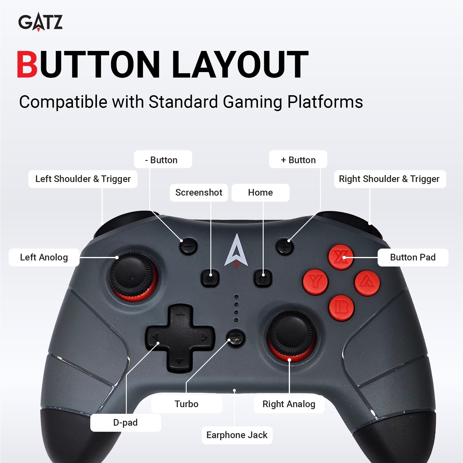 GATZ Fyrefly Wireless Pro Controller for Nintendo Switch