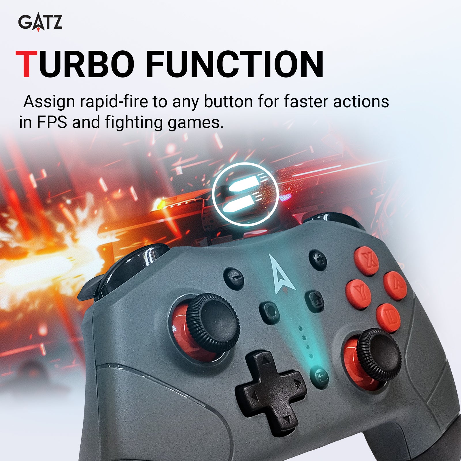 GATZ Fyrefly Wireless Pro Controller for Nintendo Switch