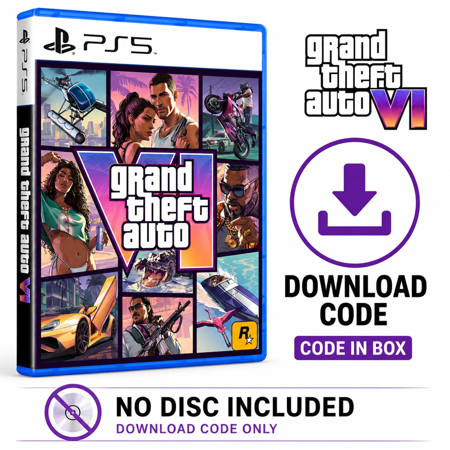 PS5 Grand Theft Auto VI (Code in Box, No Disc Included)