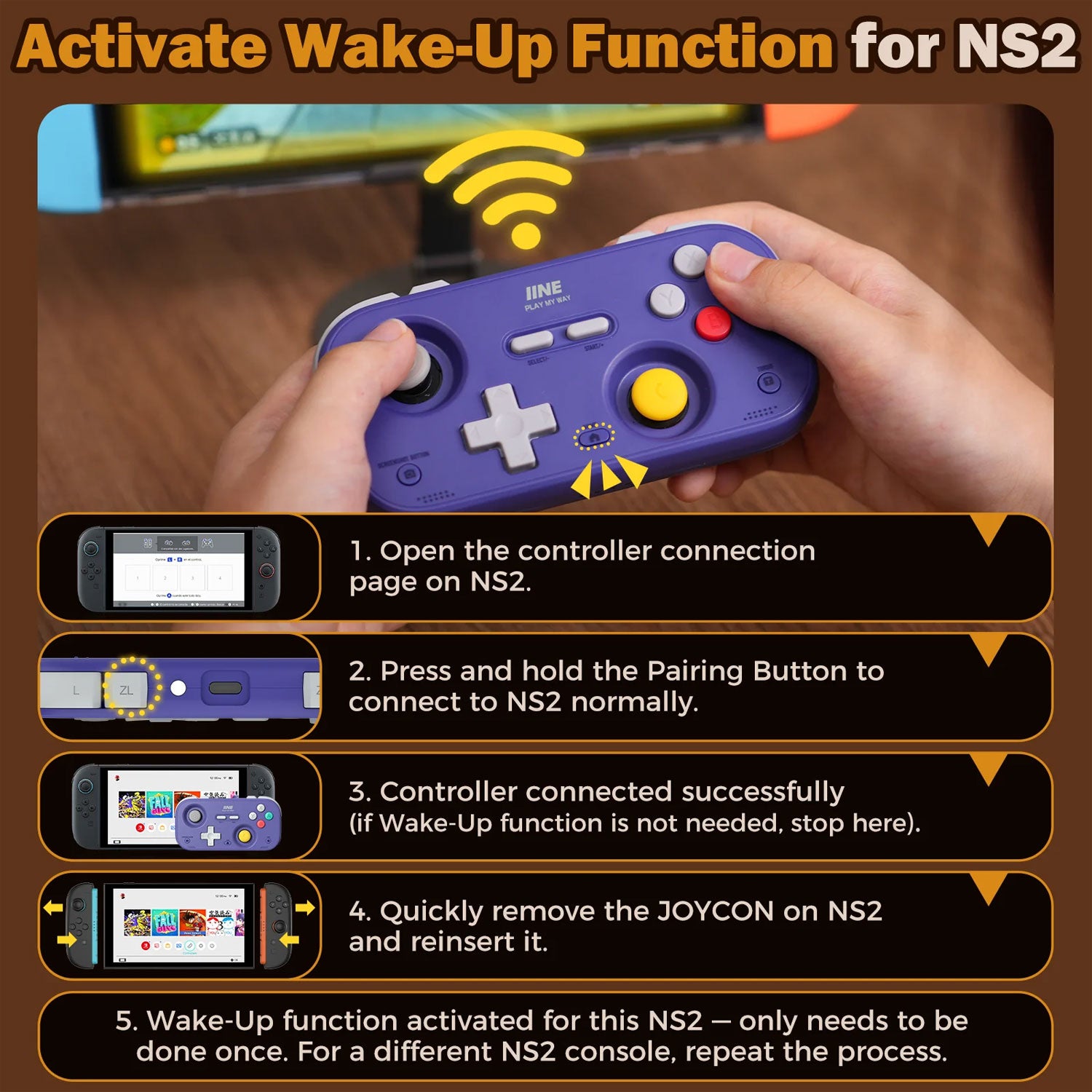 IINE Retro Pocket Game Controller for Nintendo Switch 2