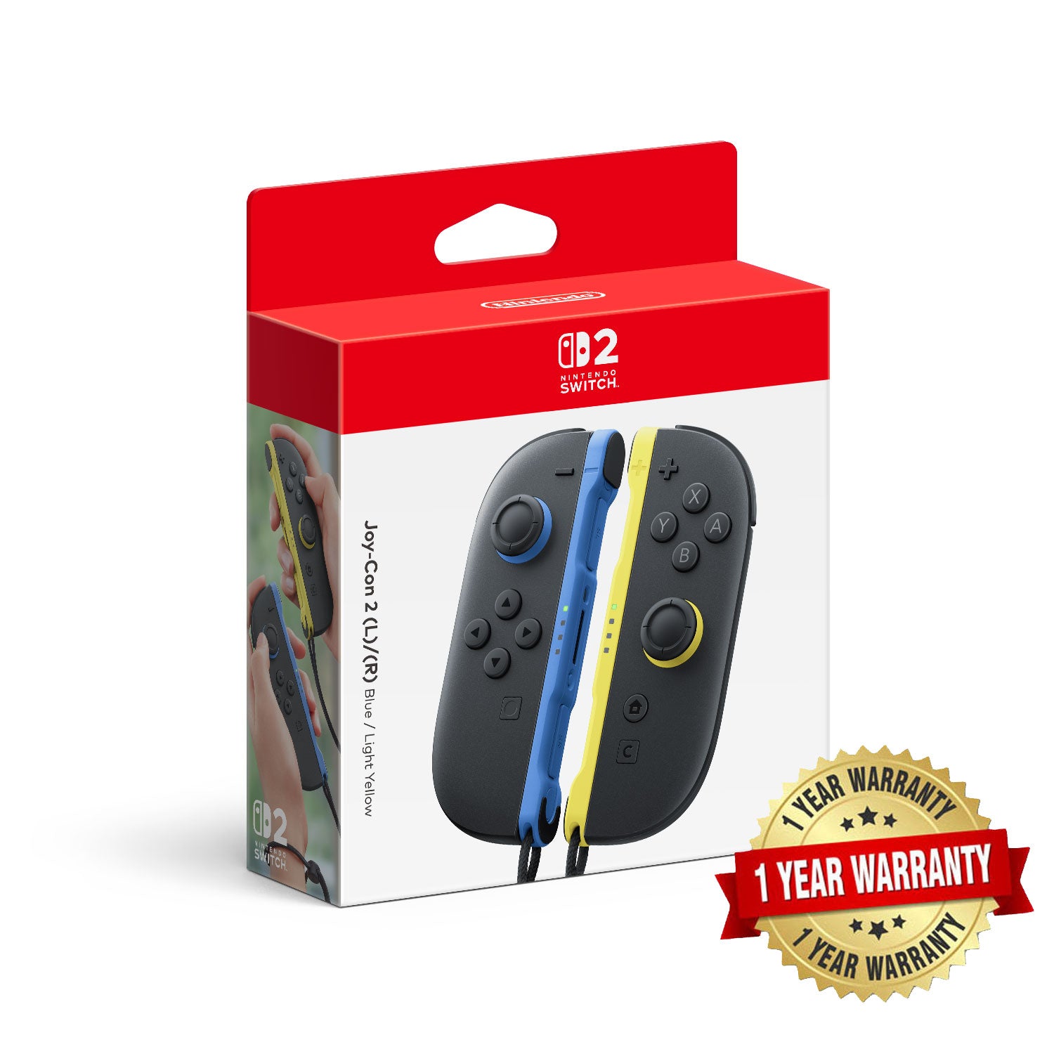 Nintendo Switch 2 Official Joy-Con 2 Controllers (Blue / Light Yellow) + 1 Year Warranty by Nintendo Distributor Singapore