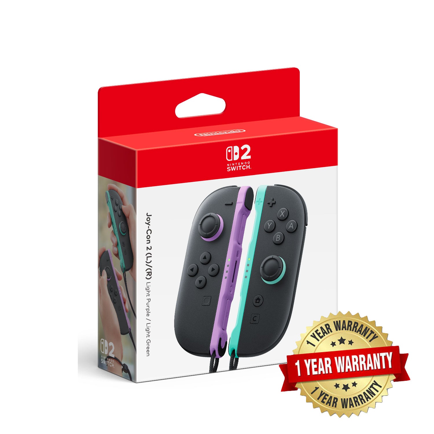 Nintendo Switch 2 Official Joy-Con 2 Controllers (Light Purple / Light Green) + 1 Year Warranty by Nintendo Distributor Singapore