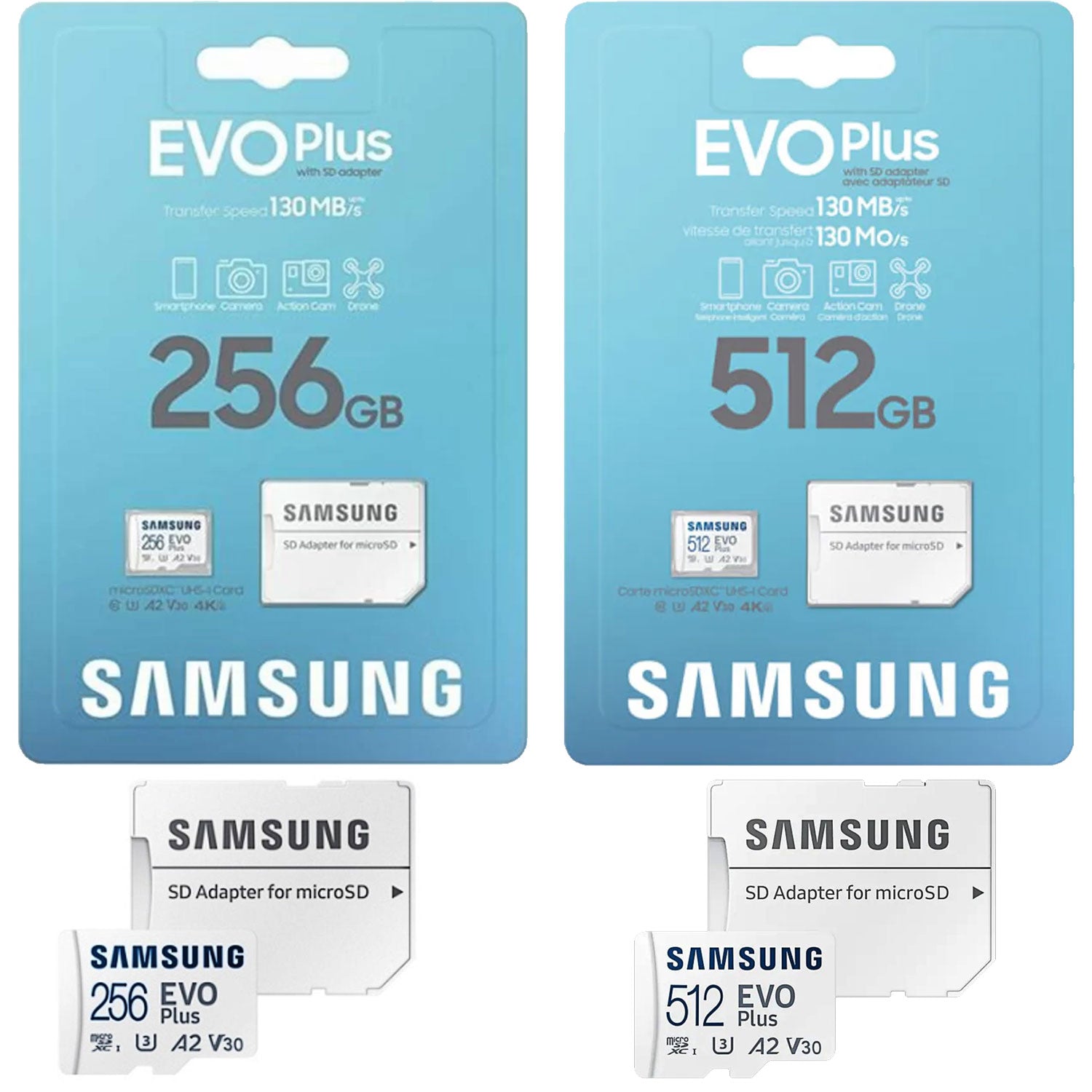 Samsung Evo Plus Micro SD 256gb / 512GB With SD Adapter (Original)