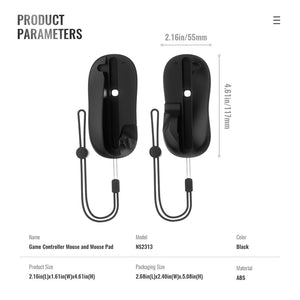 JYS Game Controller Mouse Stand with Mouse Pad (Black) for Nintendo Switch 2 Joy-Con (Set of 2)