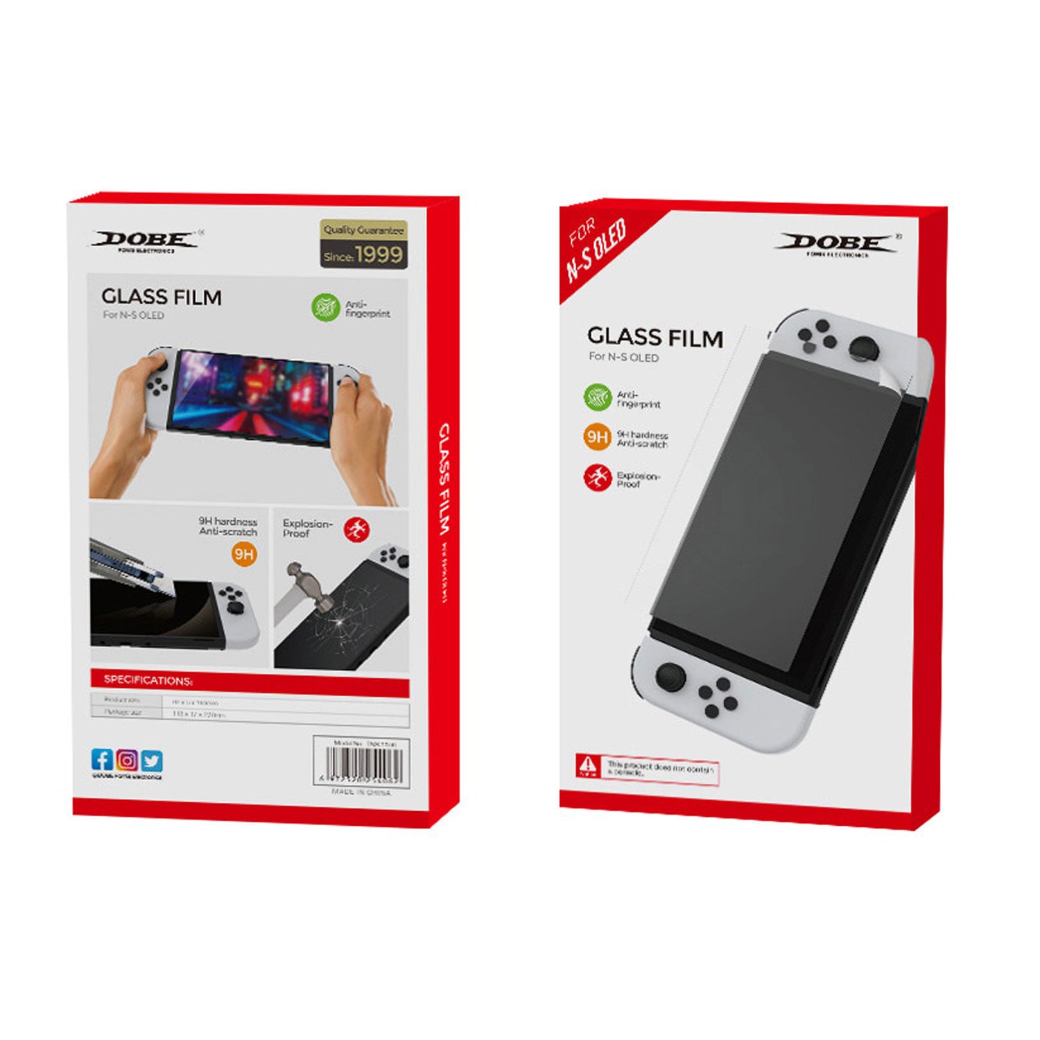 DOBE Nintendo Switch OLED Tempered Glass (Set of 2)