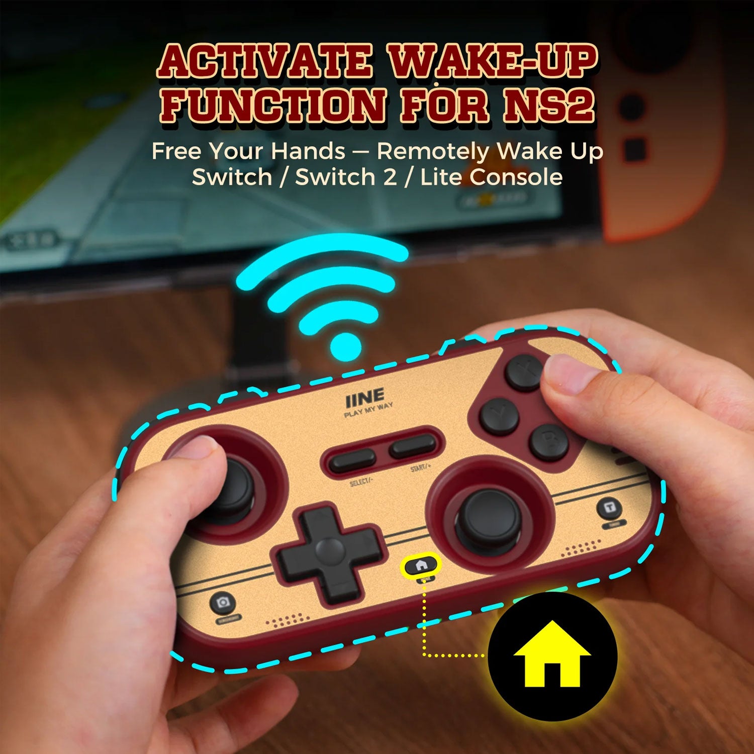 IINE Retro Red Pocket Game Controller for Nintendo Switch 2