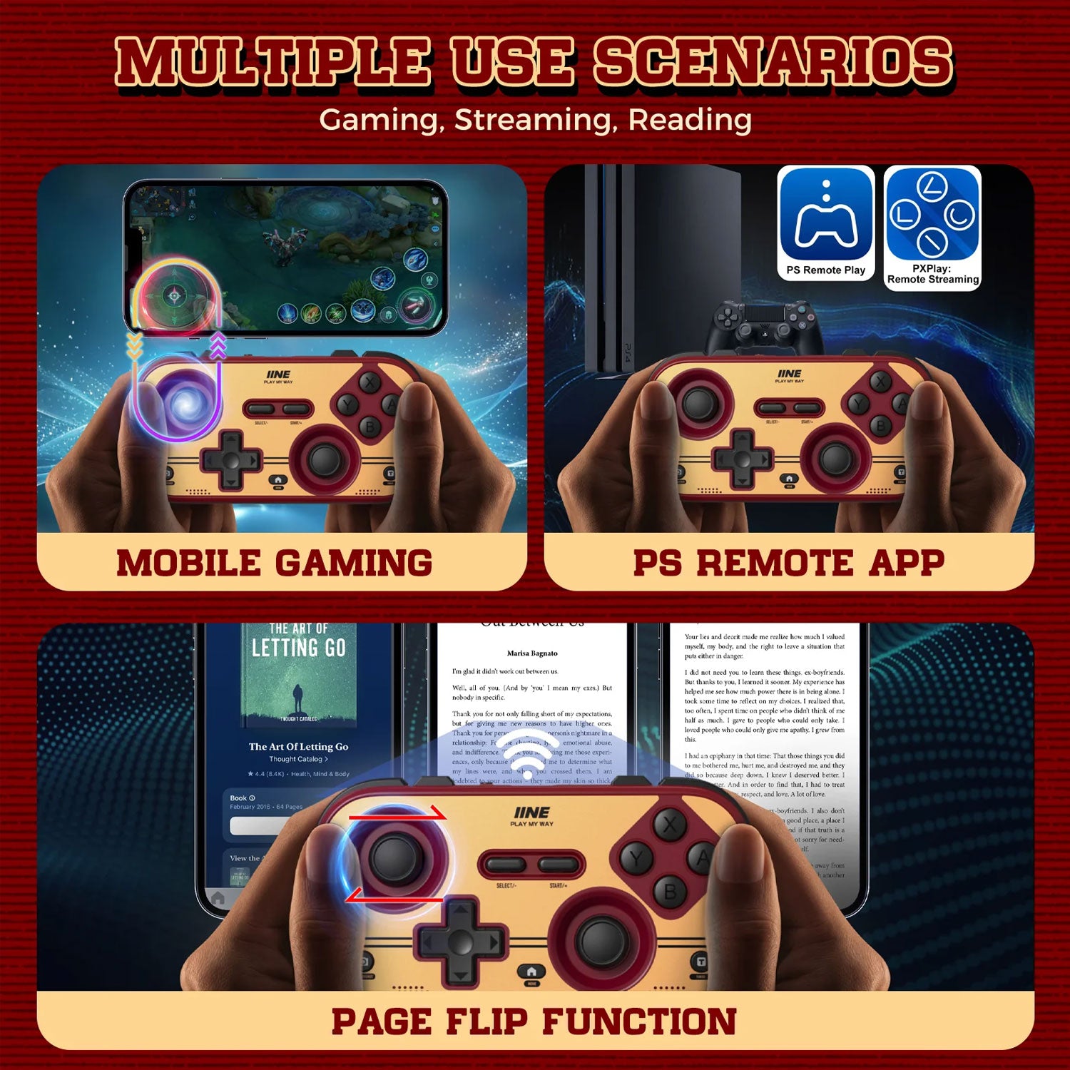 IINE Retro Red Pocket Game Controller for Nintendo Switch 2