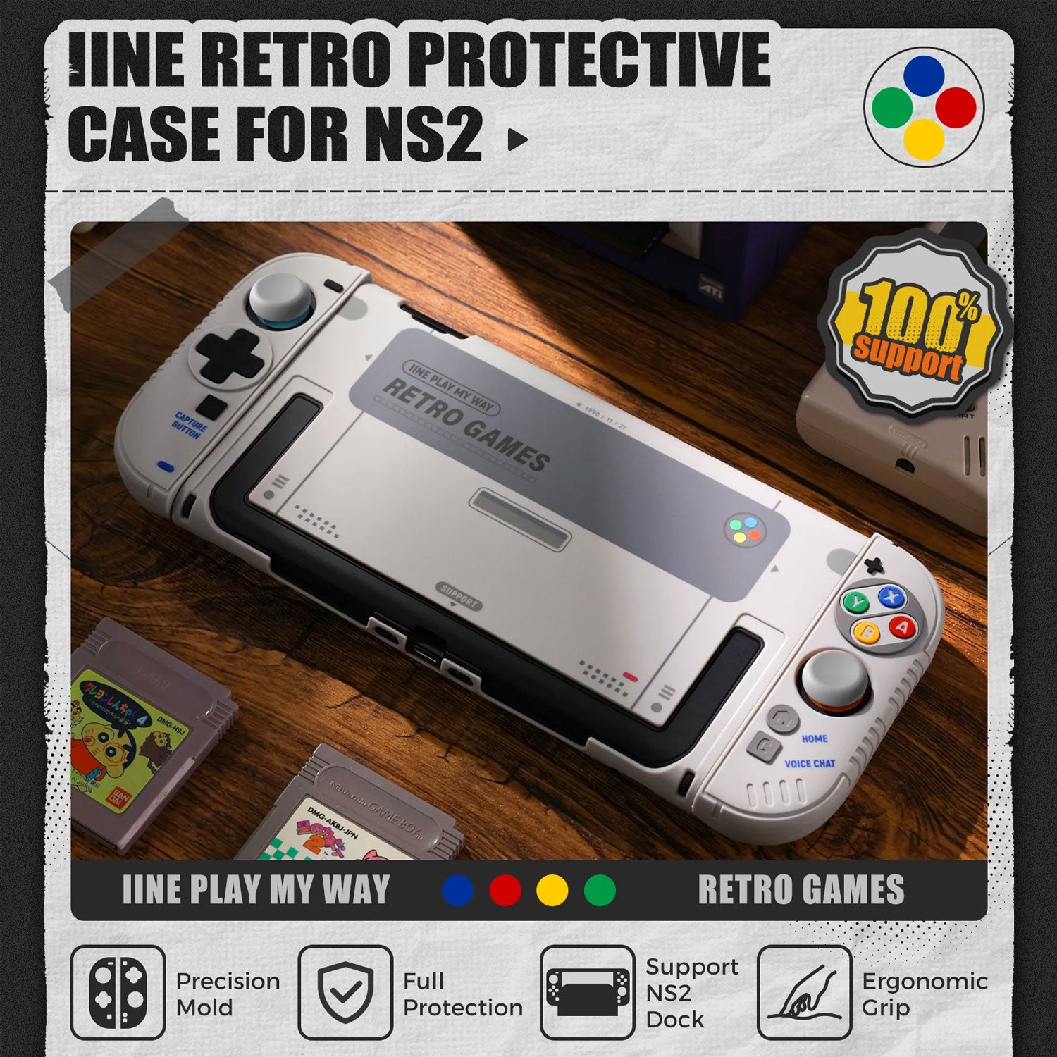 IINE Retro Protective Case for Nintendo Switch 2
