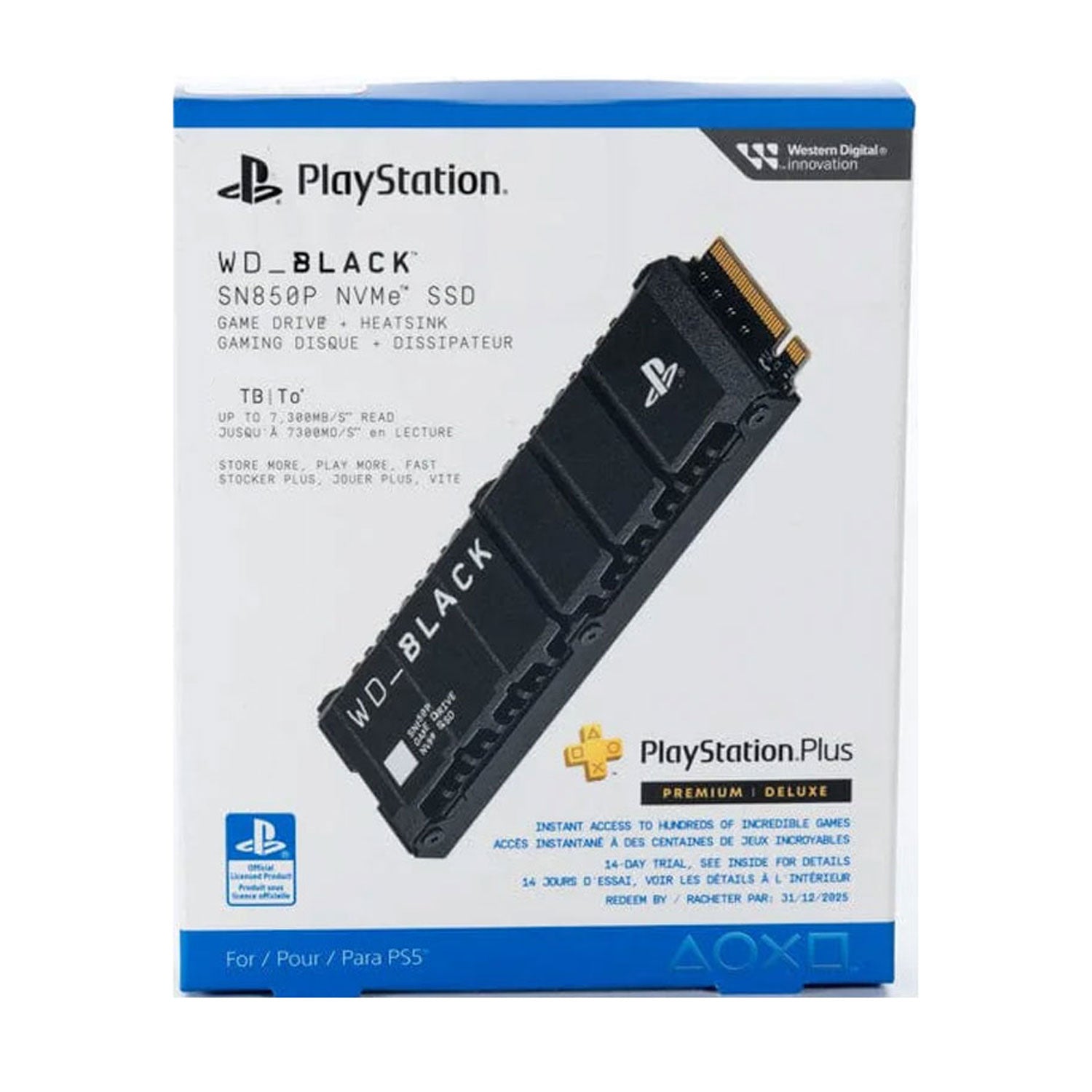 WD Black SN850P NVMe SSD With Heatsink for PS5 & PC (1TB/2TB/4TB/8TB)
