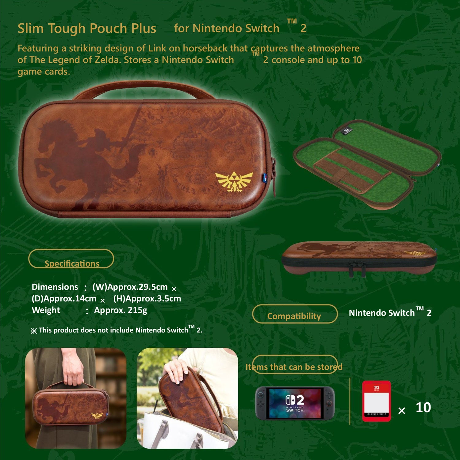 HORI Slim Tough Pouch Plus for Nintendo Switch 2 [The Legend of Zelda Series]