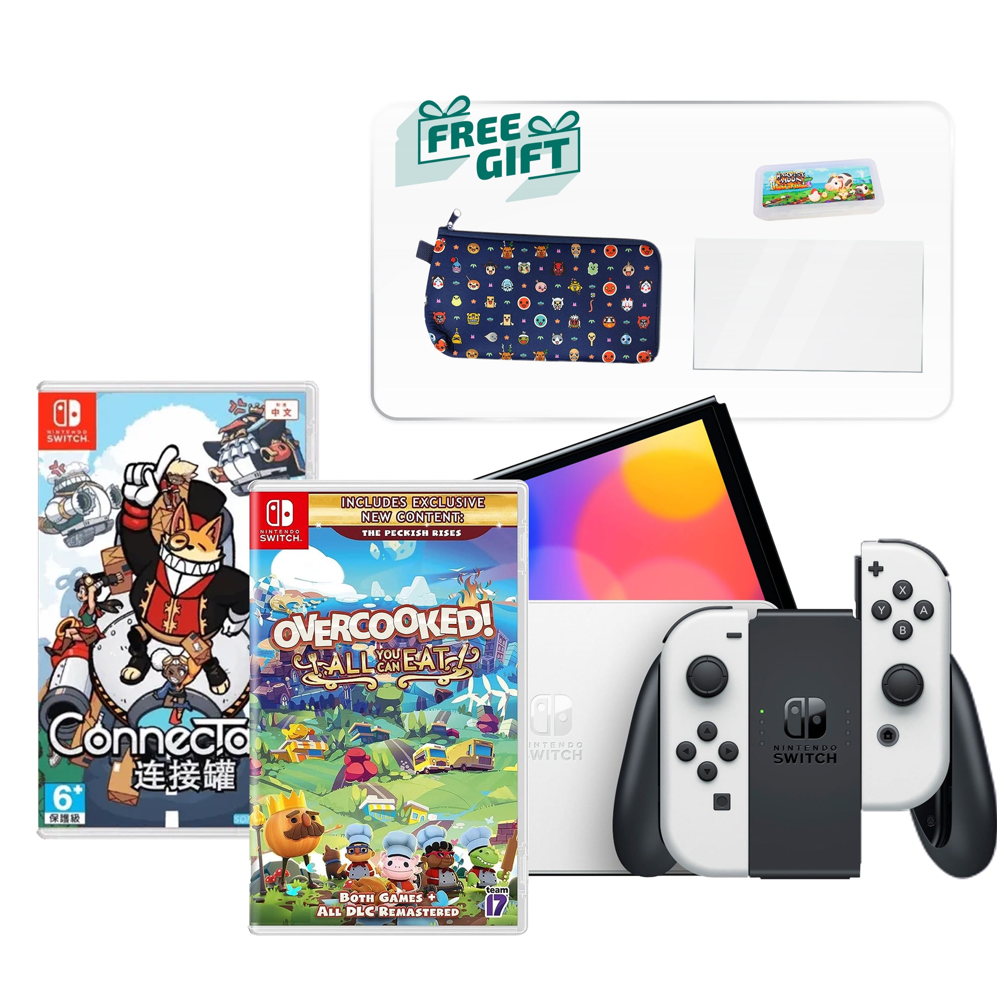 Nintendo Switch OLED Raya Festive Bundle (Includes 2 Games + Free Gifts)