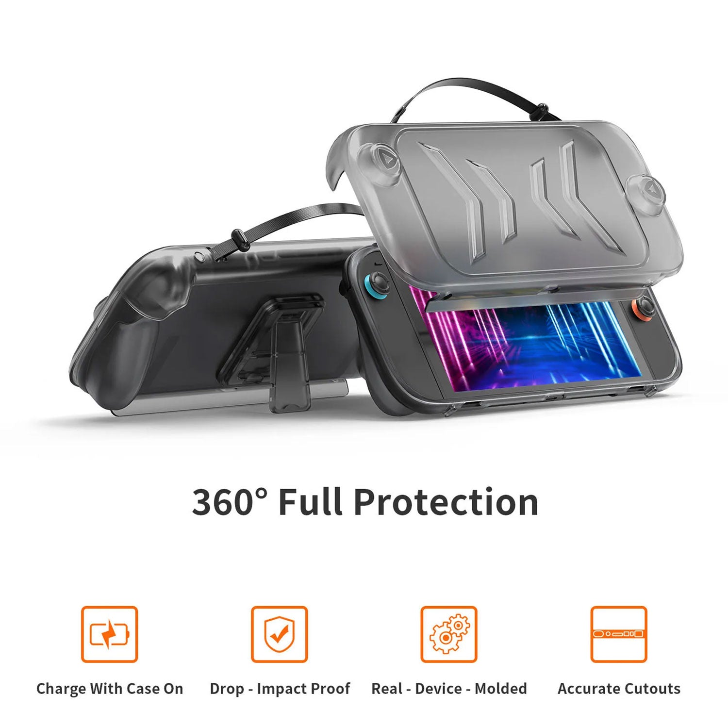 JYS TPU+ABS Protective Case Detachable Cover with Stand For Nintendo Switch 2