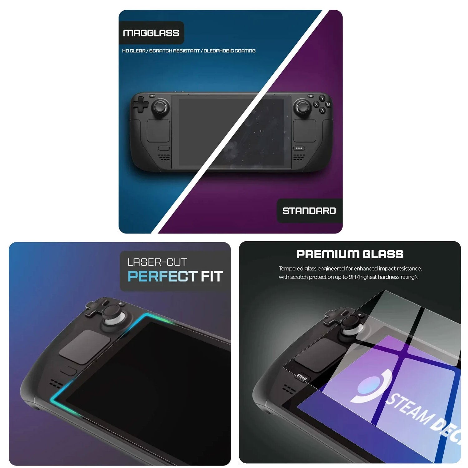 IINE Screen Tempered Glass For Steam Deck / Steam Deck OLED