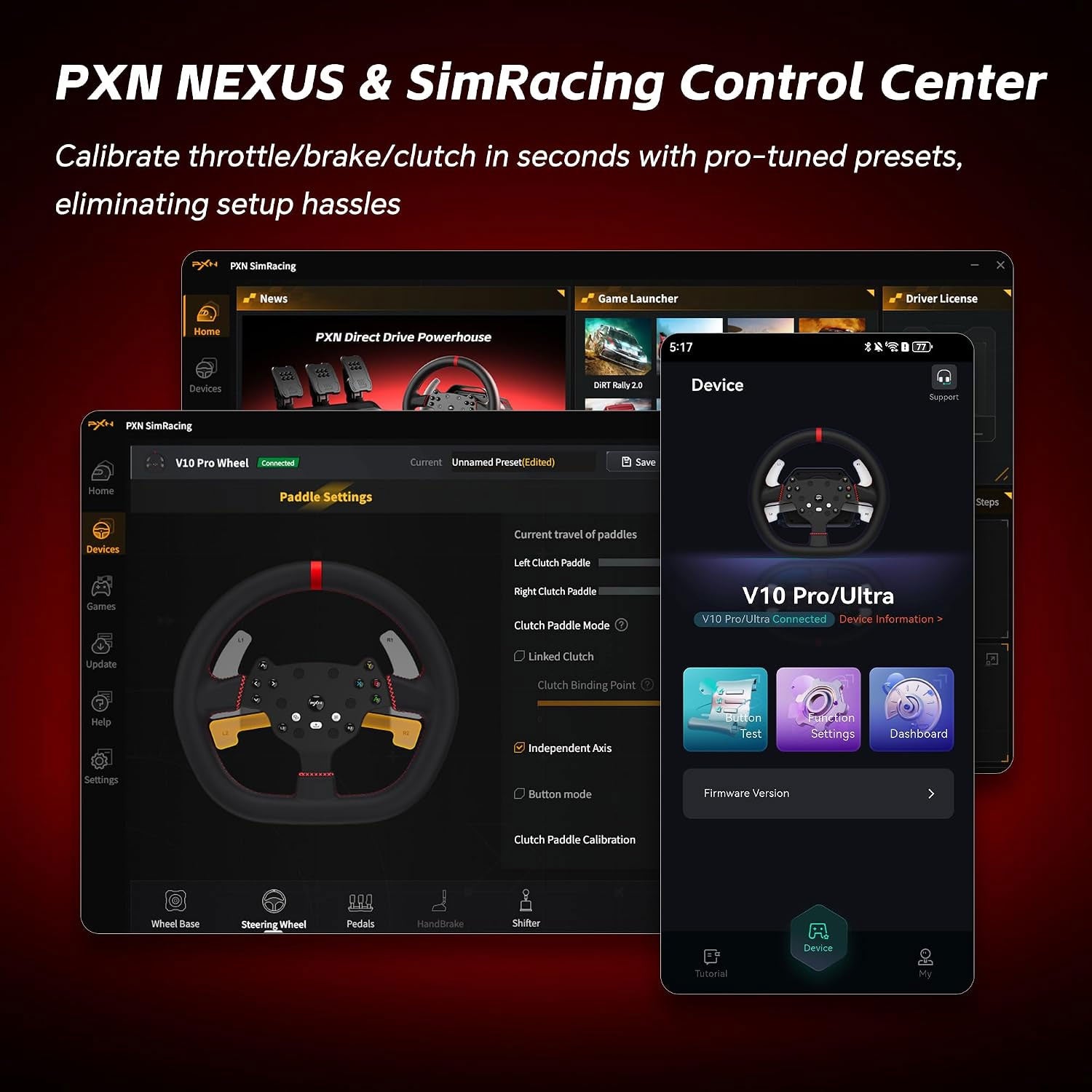 PXN V10 Pro 3.2NM Direct Drive Racing Wheel with Pedals