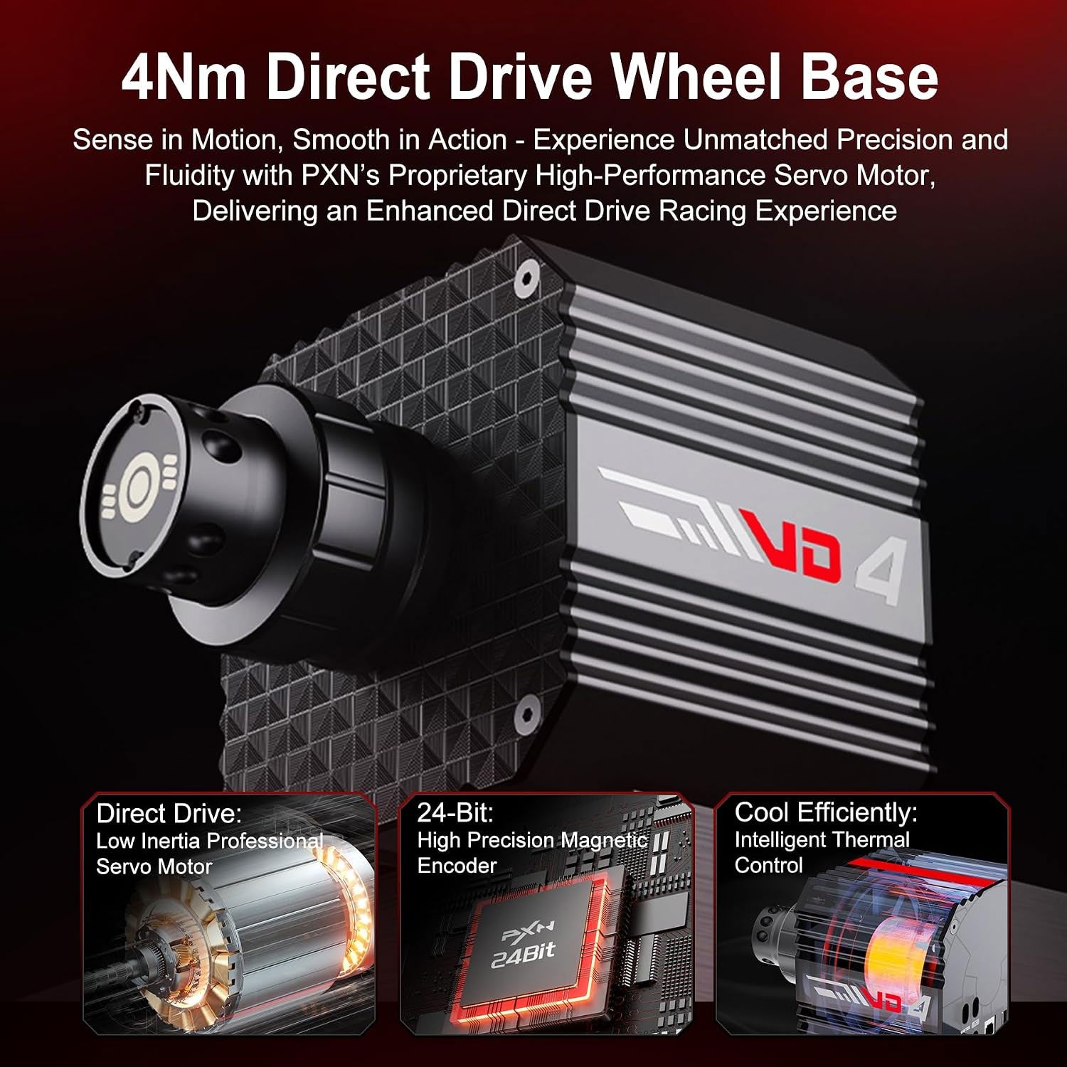 PXN VD4 Wheel Base + AS steering Wheel + PD HM Brake & Throttle + Z8 Mounting Clamps Bundle