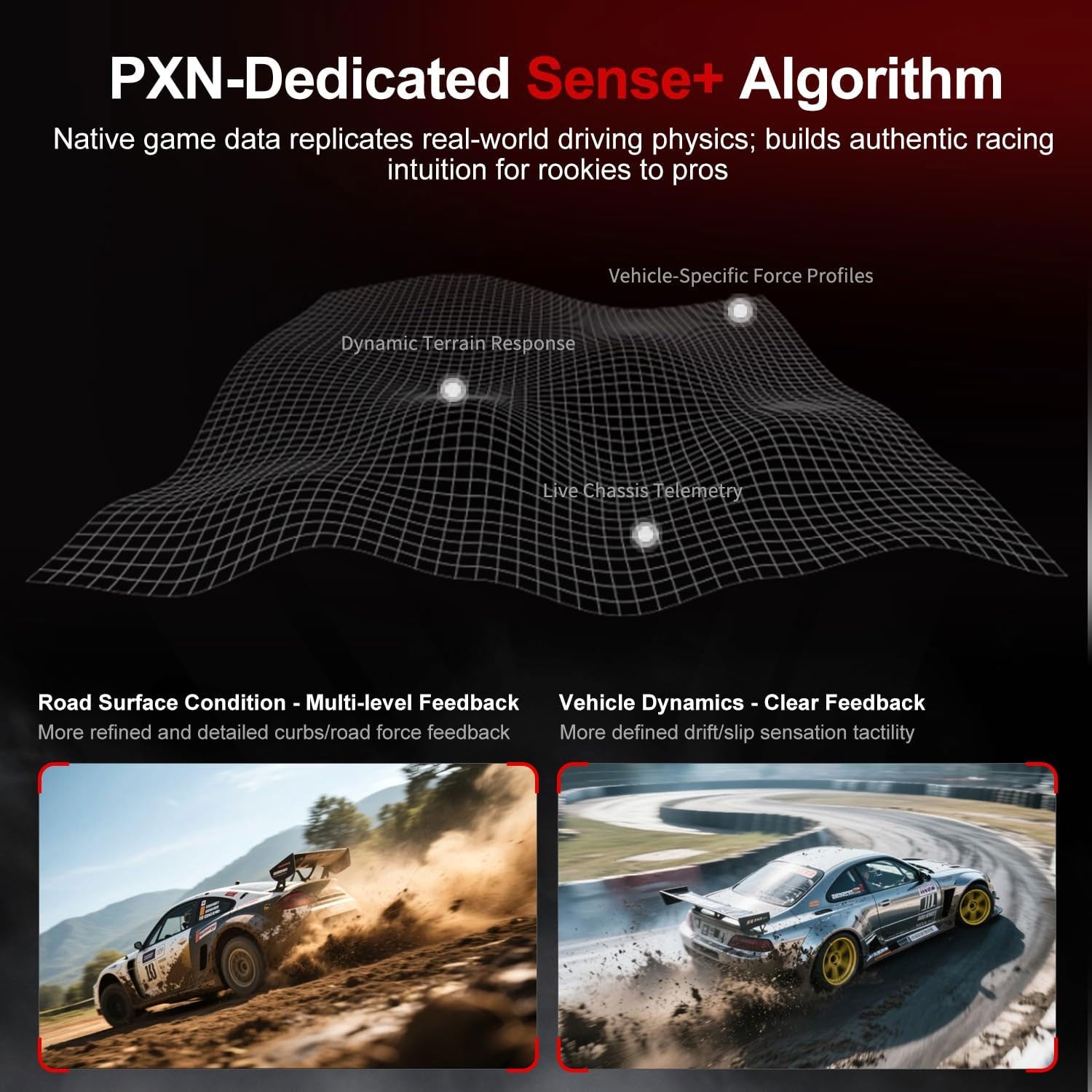 PXN VD6 Wheel Base + W AS Steering Wheel + PD HM Brake & Throttle + Z8 Mounting Clamps Bundle