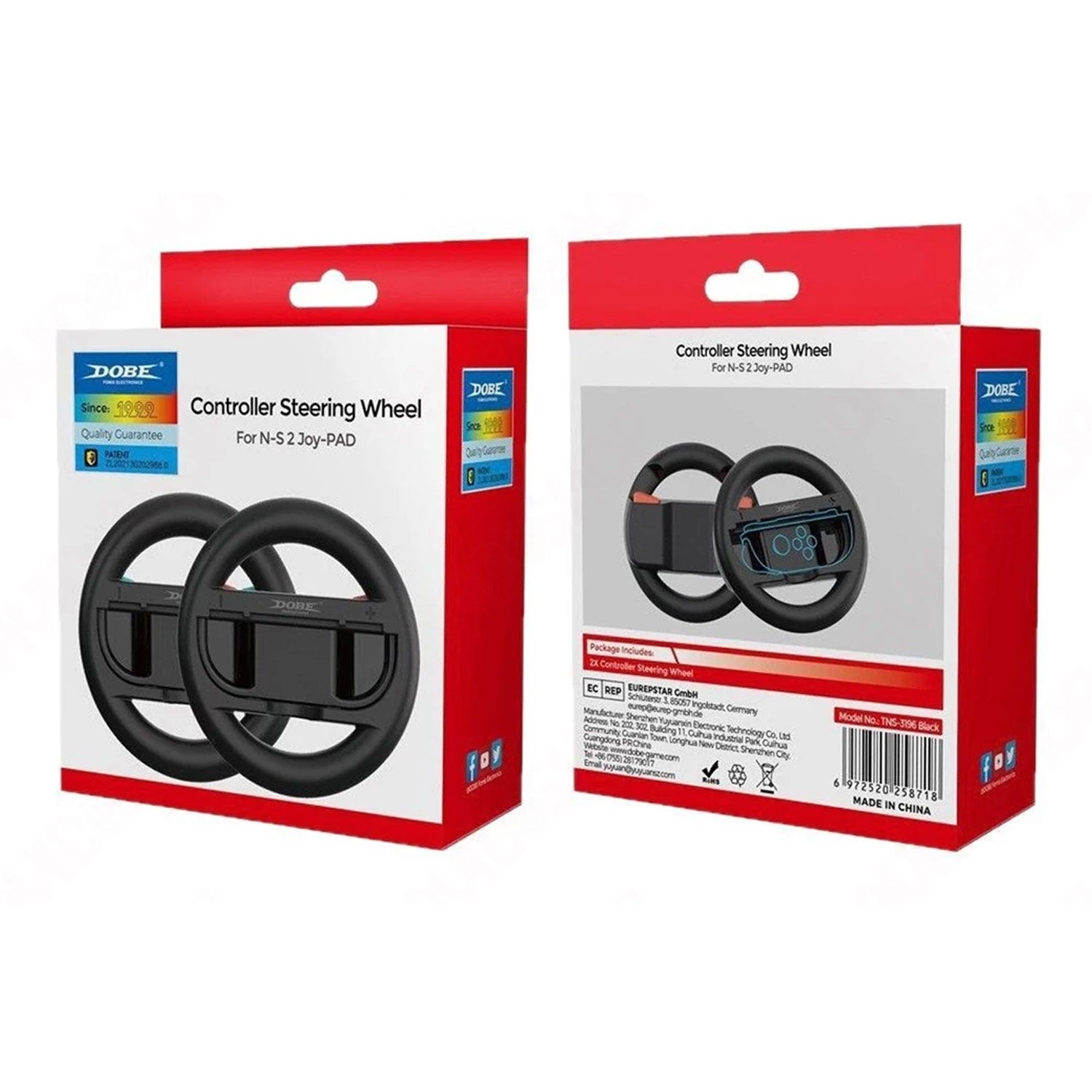 DOBE Joy-Con Steering Wheel for Nintendo Switch 2 (Set of 2)