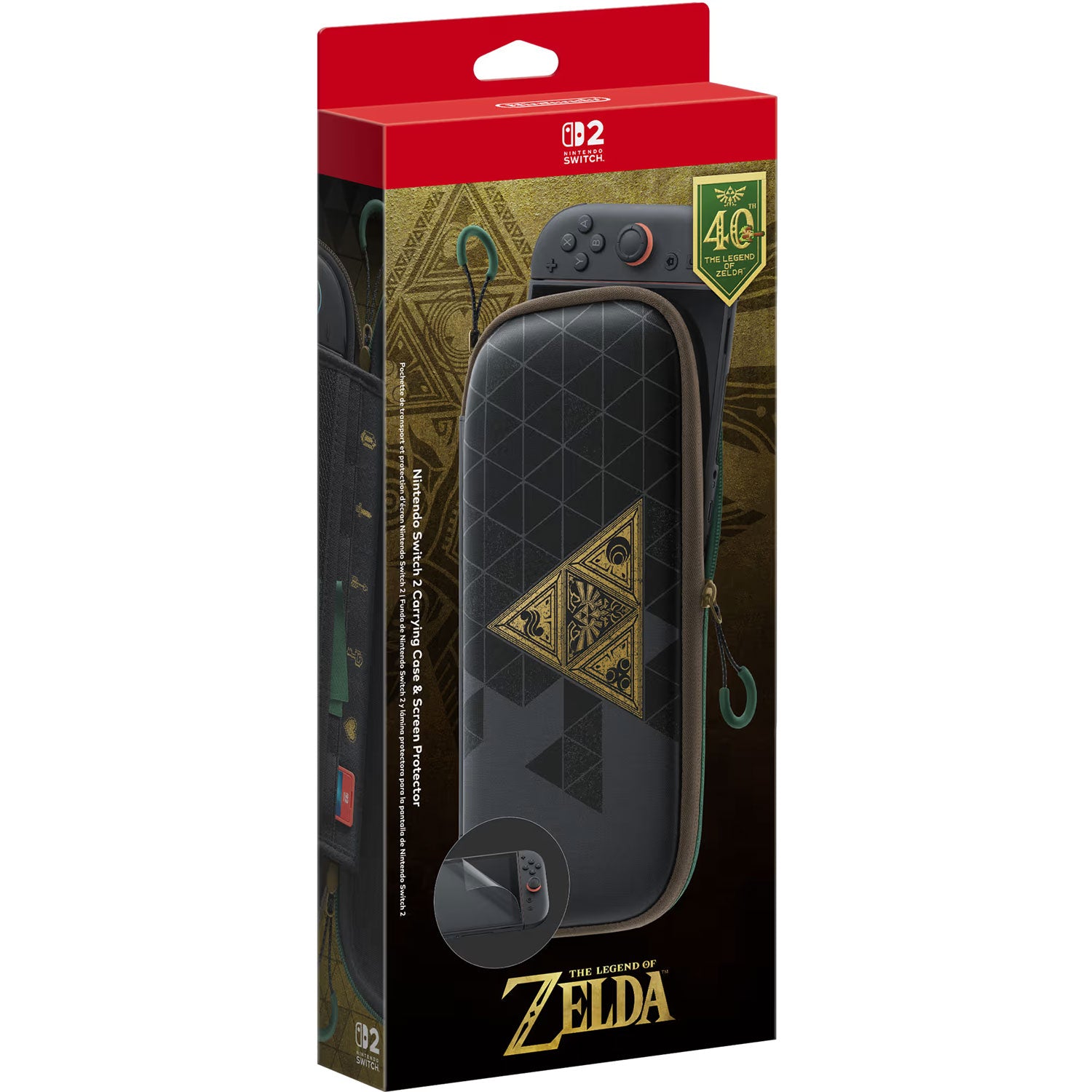 Nintendo Switch 2 Official Carrying Case & Screen Protector The Legend of Zelda 40th Anniversary Edition