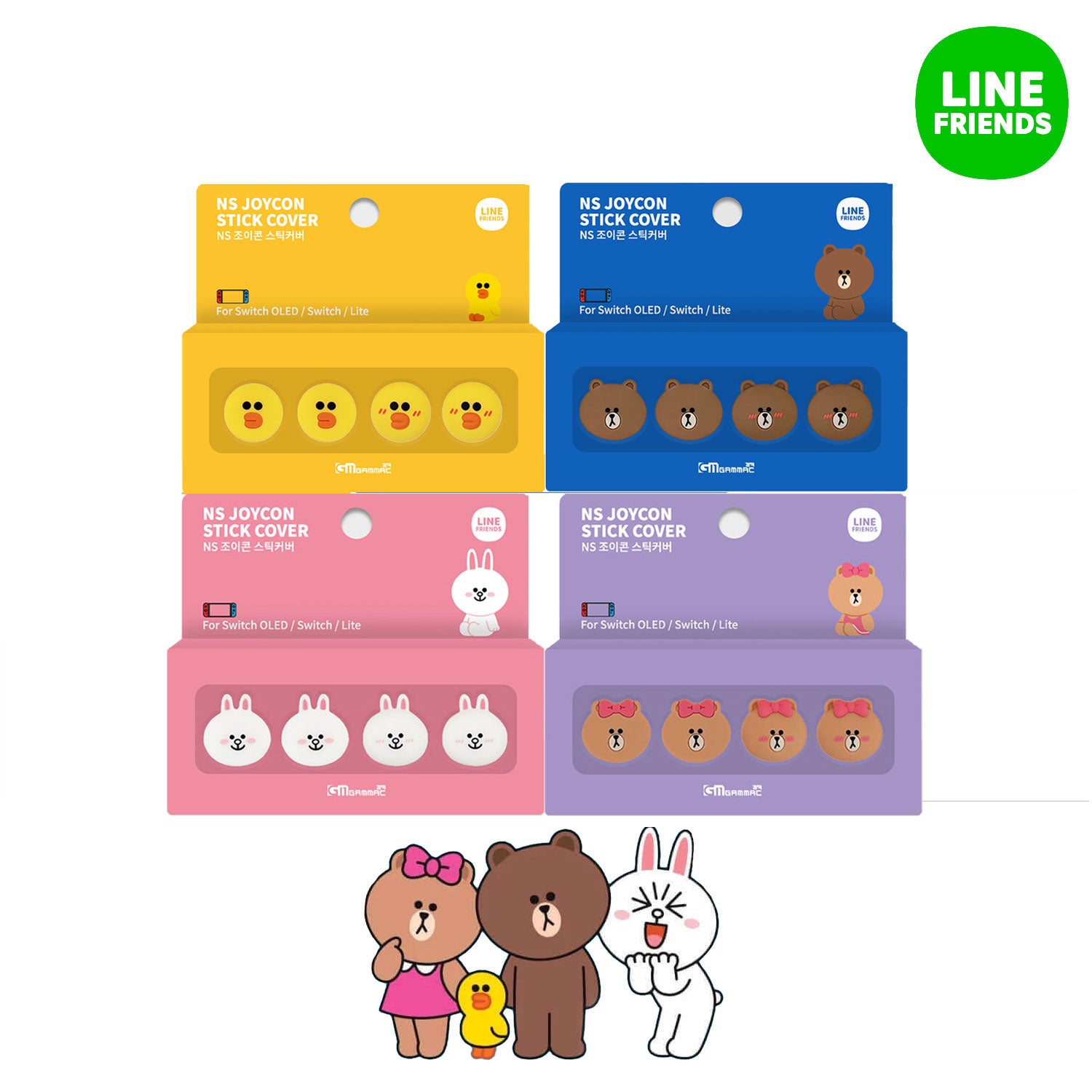 Gammac LINE Friends Nintendo Switch Joy-Con Analog Stick Cover