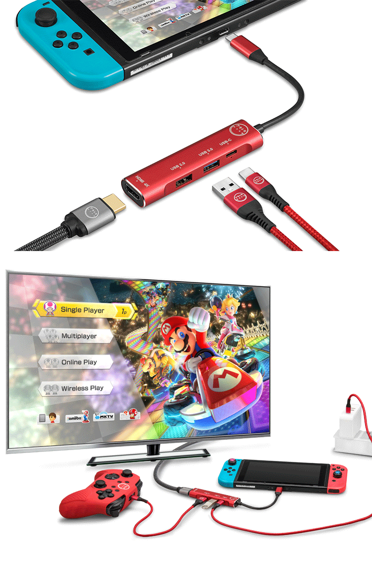 Akitomo USB Type C 4 in 1 Multifunction Hub 4 Ports