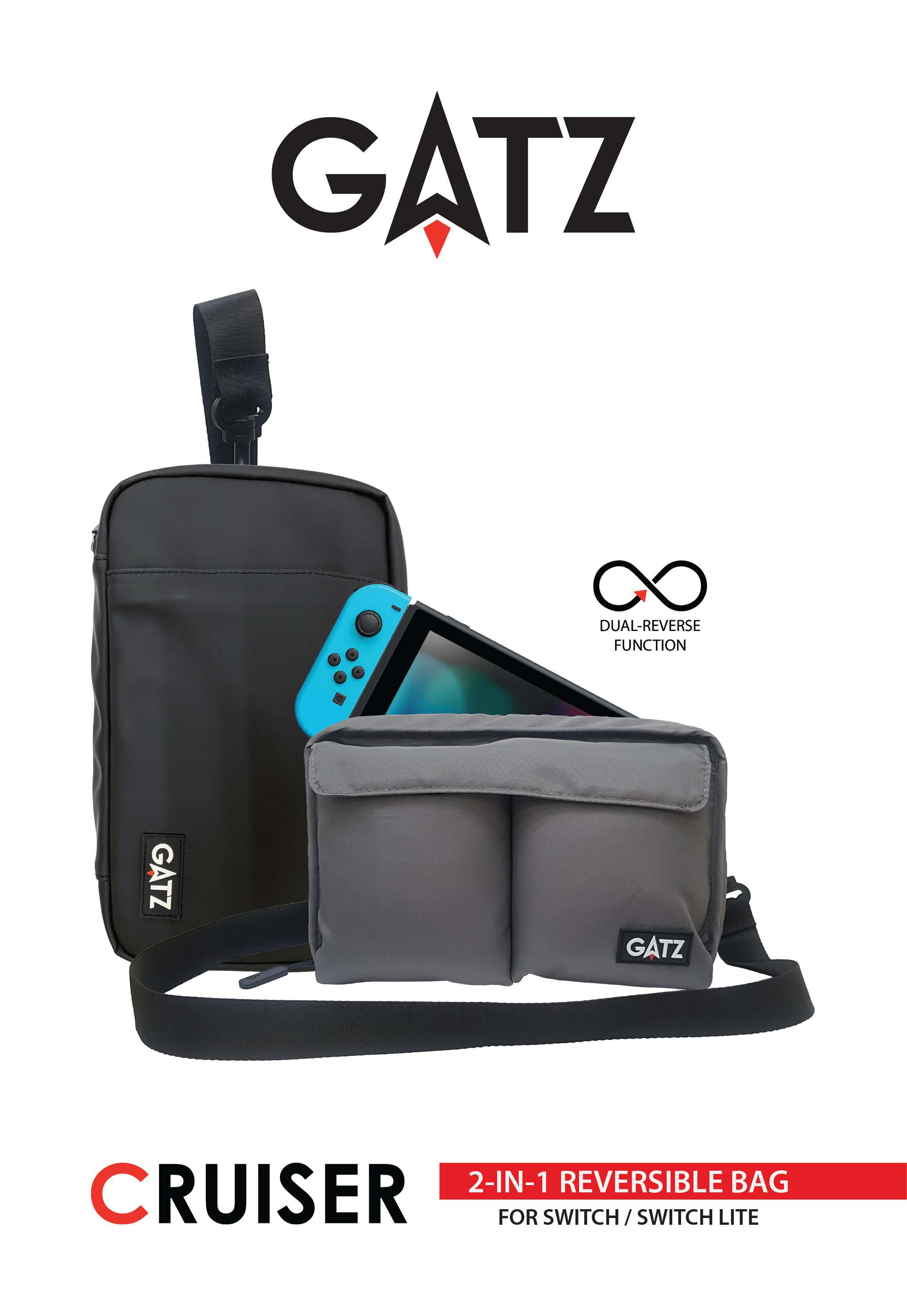 Gatz Cruiser 2-In-1 Reversible Bag for Nintendo Switch 2 / Gen 1 & 2 / Lite / OLED
