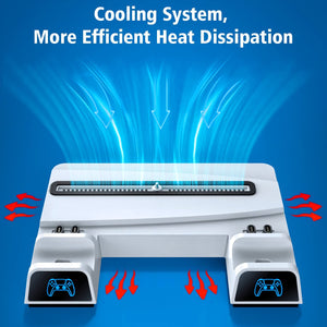 OTVO Cooling Fan and Dual Controller Charger Station for PS5