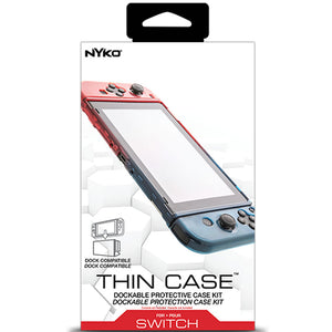 Nyko Thin Case (Neon Blue/Red) for Nintendo Switch +Tempered Glass Screen Protector