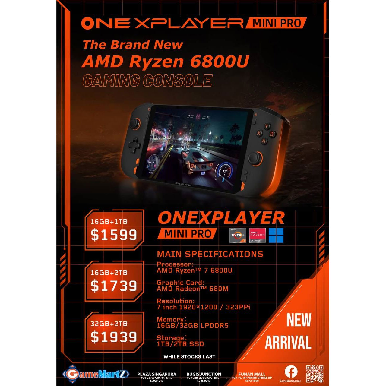 ONE XPLAYER Mini Pro Game Console AMD Ryzen 7 6800U - Shopitree.com